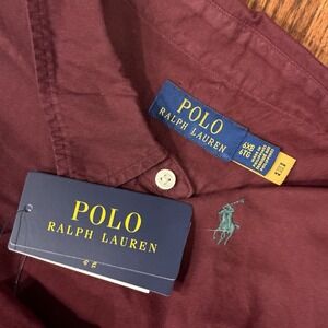 NWT Polo Ralph Lauren Long Sleeve Button Down Oxford Men's 6XB Big Dark Red